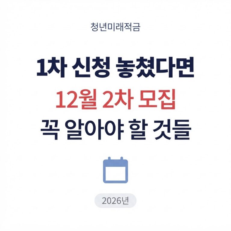 청년미래적금 1차 신청 놓쳤다면? 12월 2차 모집 전에 꼭 알아야 할 것들