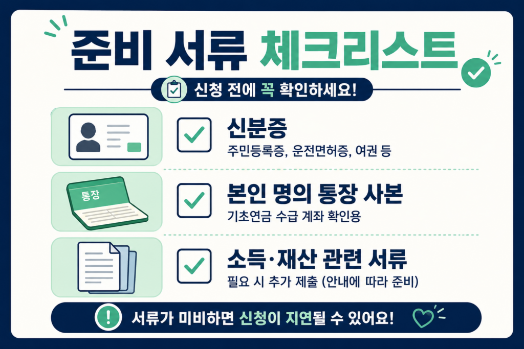 기초연금 신청 준비 서류 체크리스트