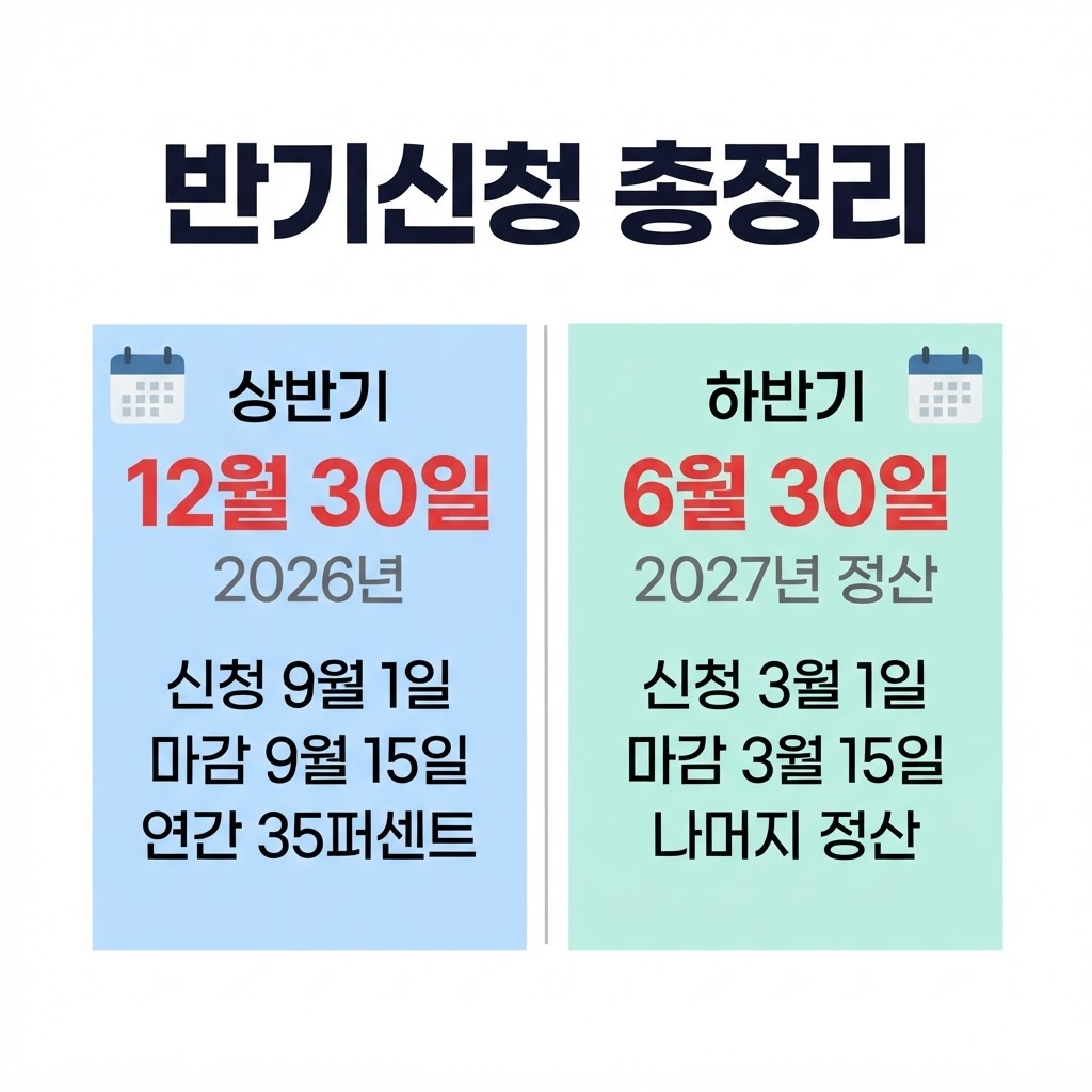 2026년 반기신청분 지급일 (근로소득자 대상)