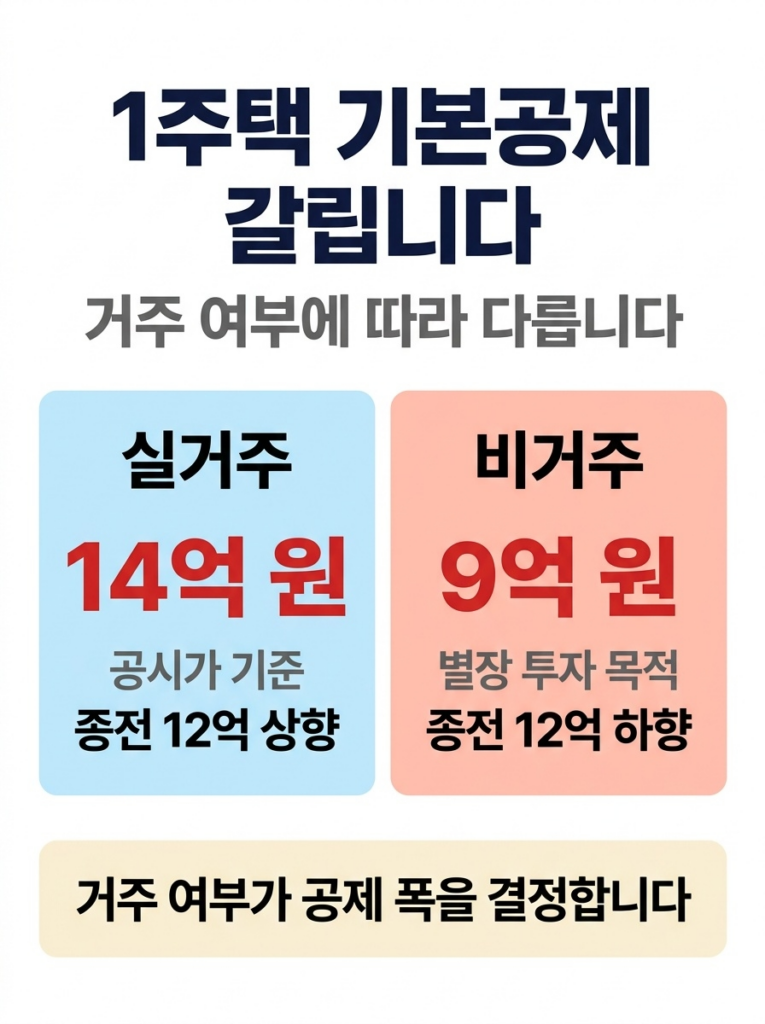 1주택자 기본공제, 12억 원에서 갈립니다