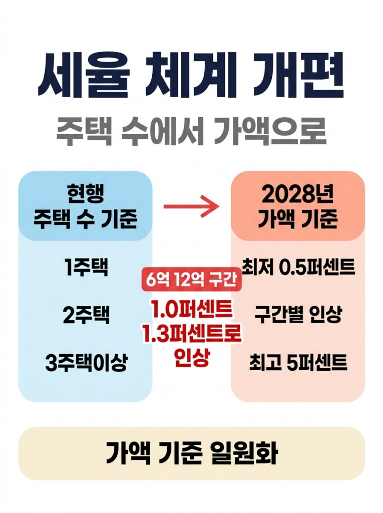 세율 체계, 2028년부터 '주택 수'에서 '가액' 기준으로