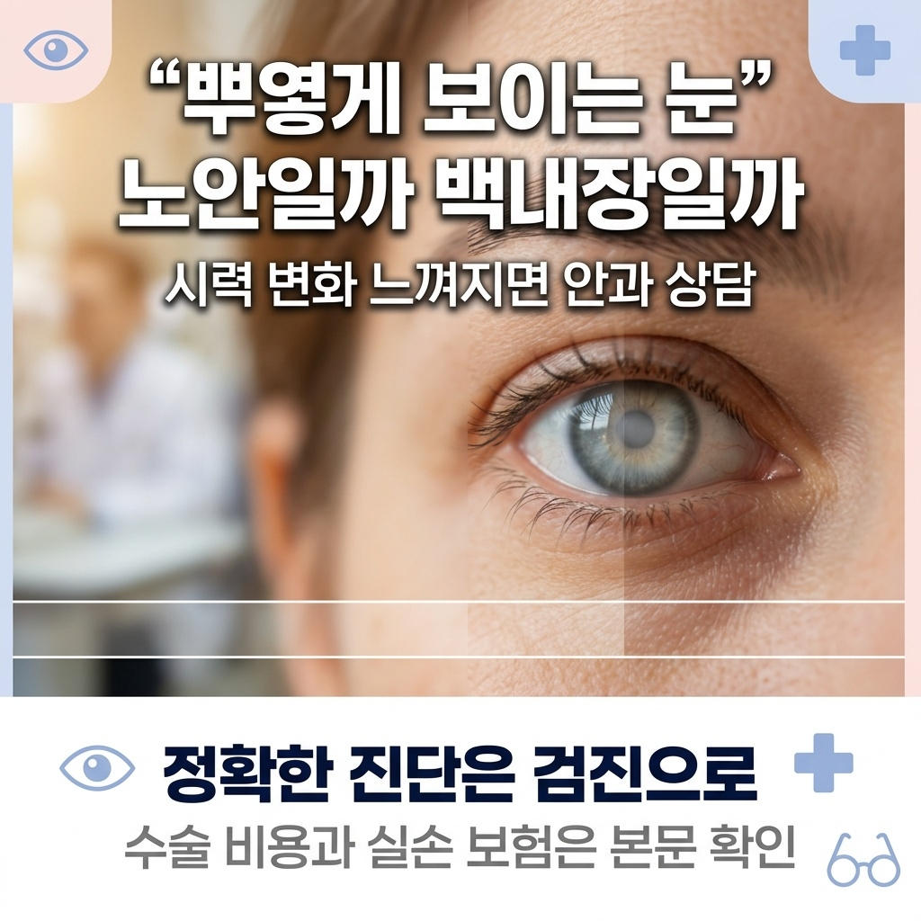 뿌옇게 보이는 눈, 노안일까 백내장일까