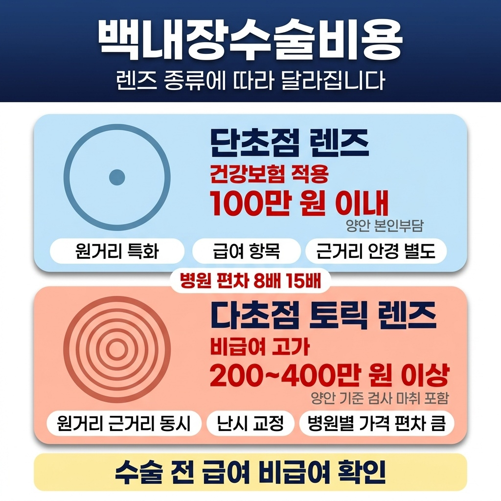 백내장수술비용, 렌즈 종류에 따라 크게 달라진다