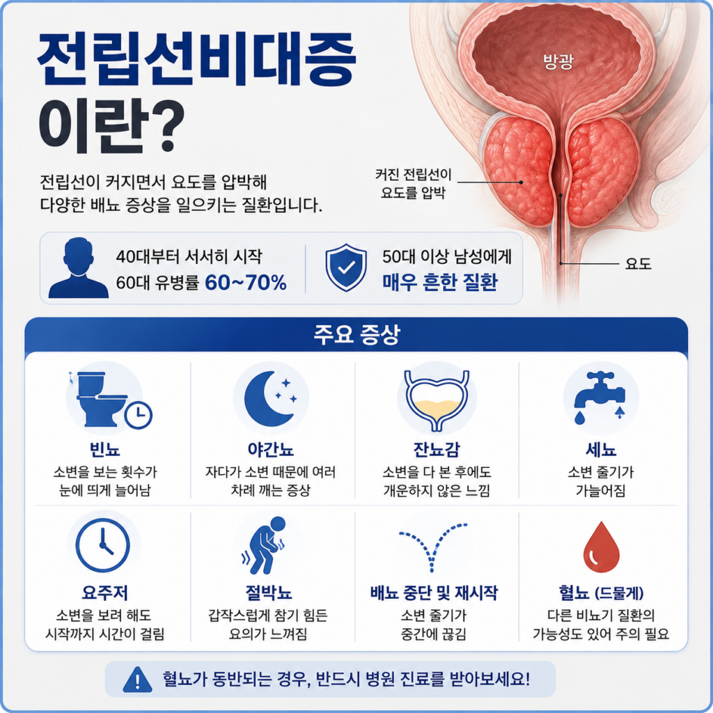 전립선비대증 증상, 방치하면 위험한 이유와 치료법 1 전립선비대증이란
