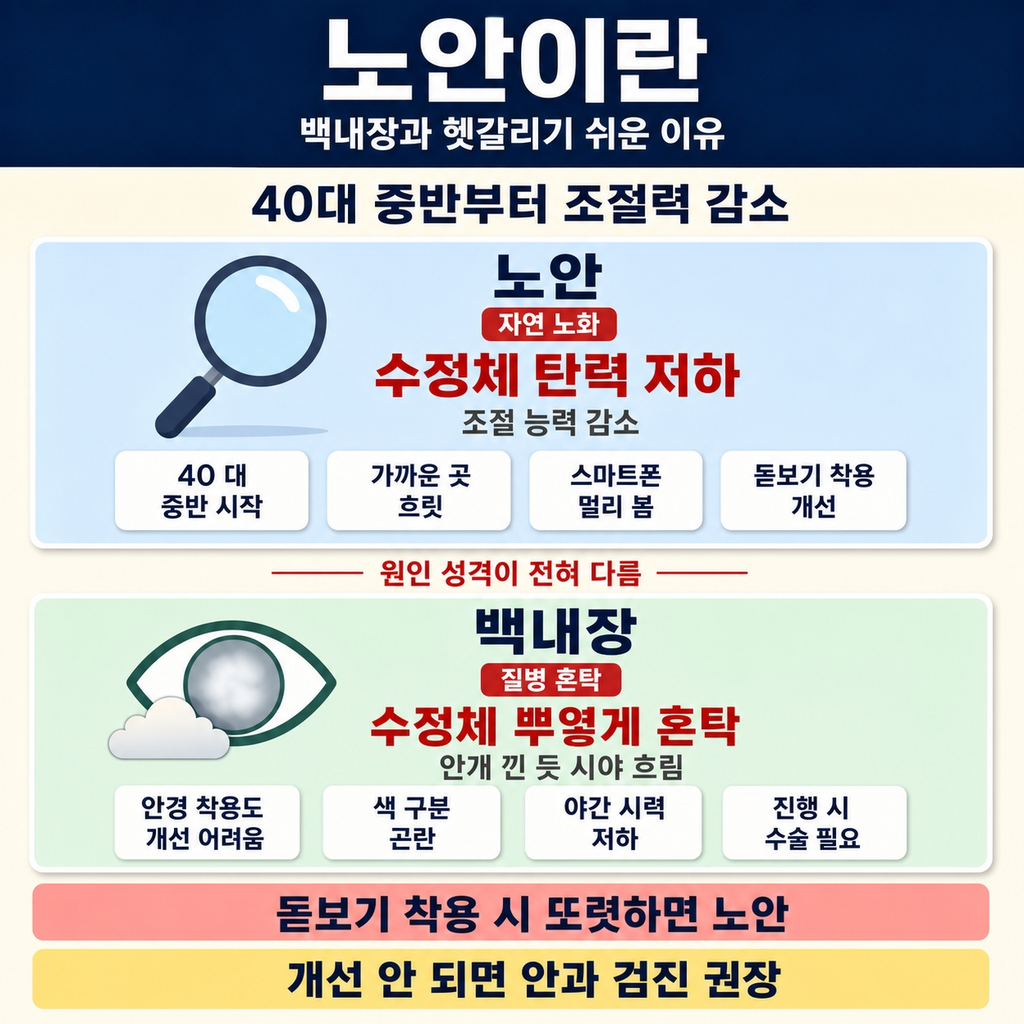 노안이란? 백내장과 헷갈리기 쉬운 이유