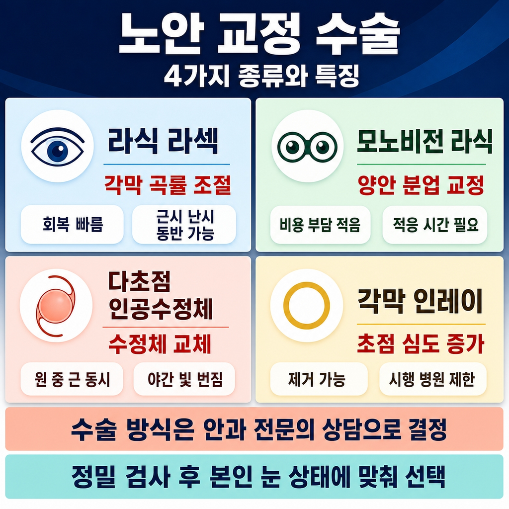 노안 교정 수술의 종류