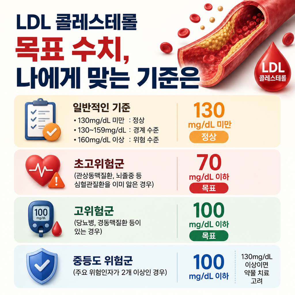 고지혈증 콜레스테롤 관리법, LDL 목표 수치부터 확인하세요 2 고지혈증 콜레스테롤 관리법