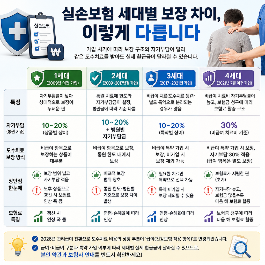도수치료 실손보험 적용 기준, 2026년 관리급여 전환 후 세대별로 이렇게 달라졌습니다 2 도수치료 실손보험 적용 기준, 2026년 관리급여 전환 후 세대별로 이렇게 달라졌습니다