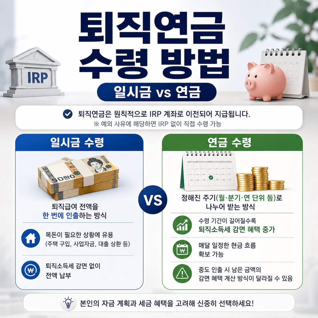 퇴직연금 수령 방법과 세금, 55세 이후 이렇게 받아야 유리합니다