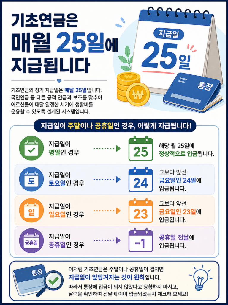 기초연금 지급일, 매월 며칠일까 1 기초연금 지급일