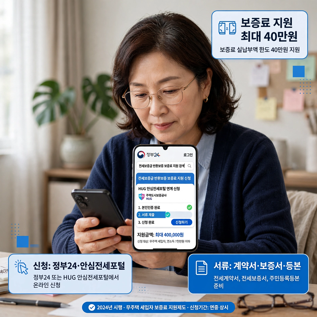 전세보증금 반환보증 가입방법 2026, HUG 보증료 40만원 지원까지 총정리