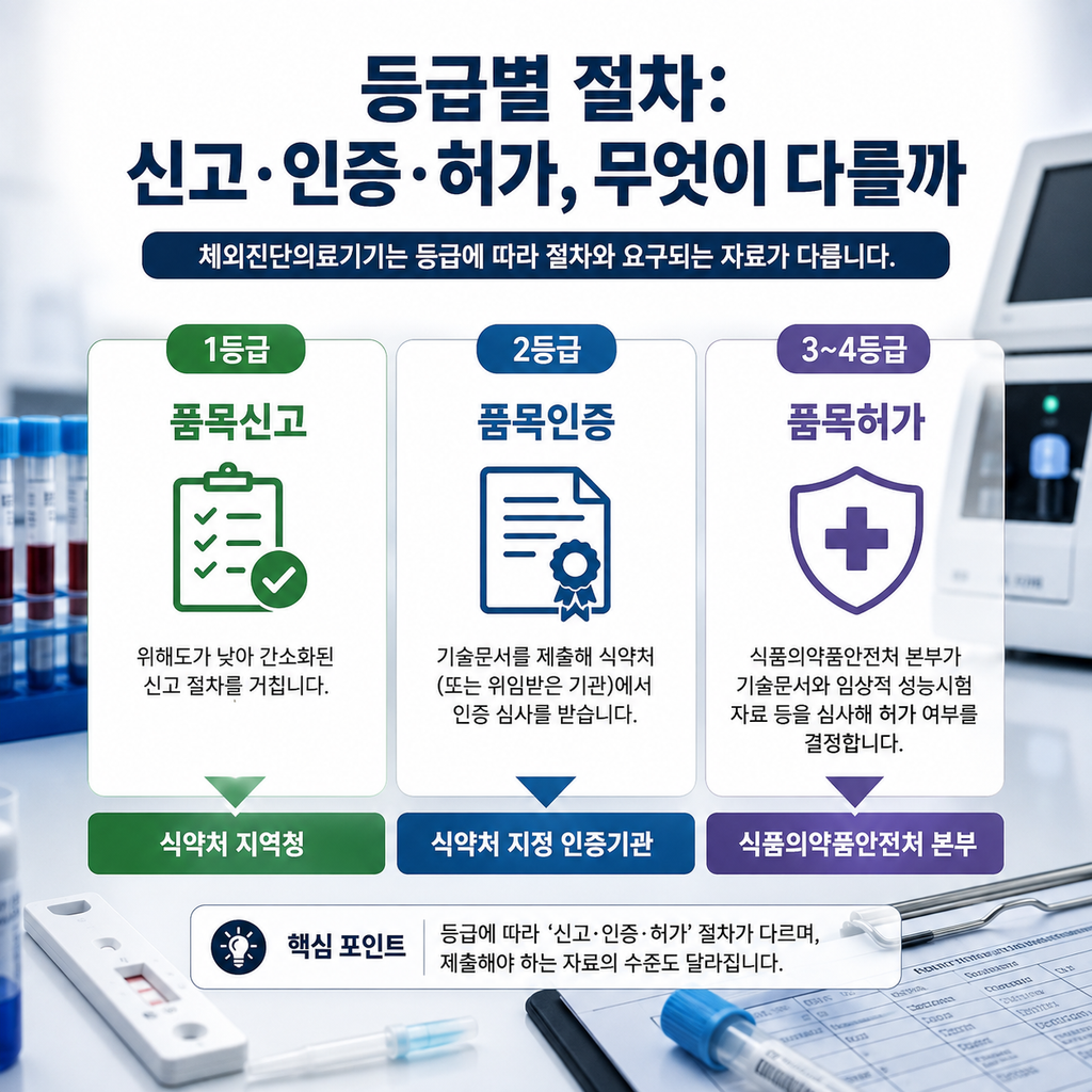 체외진단의료기기 허가 신청 방법, 등급별 신고·인증·허가 절차 정리 2 체외진단의료기기 허가 신청 방법, 등급별 신고·인증·허가 절차 정리