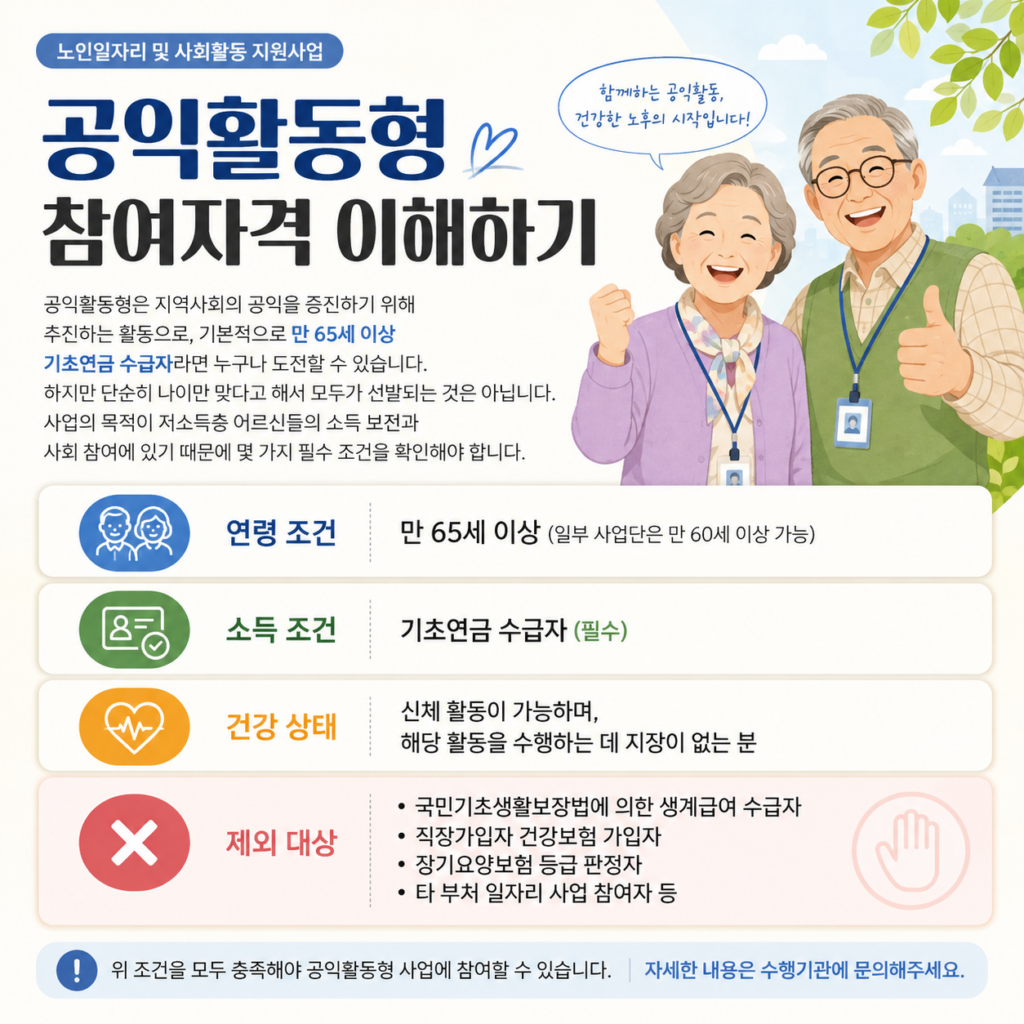 공익활동형 참여자격 이해하기