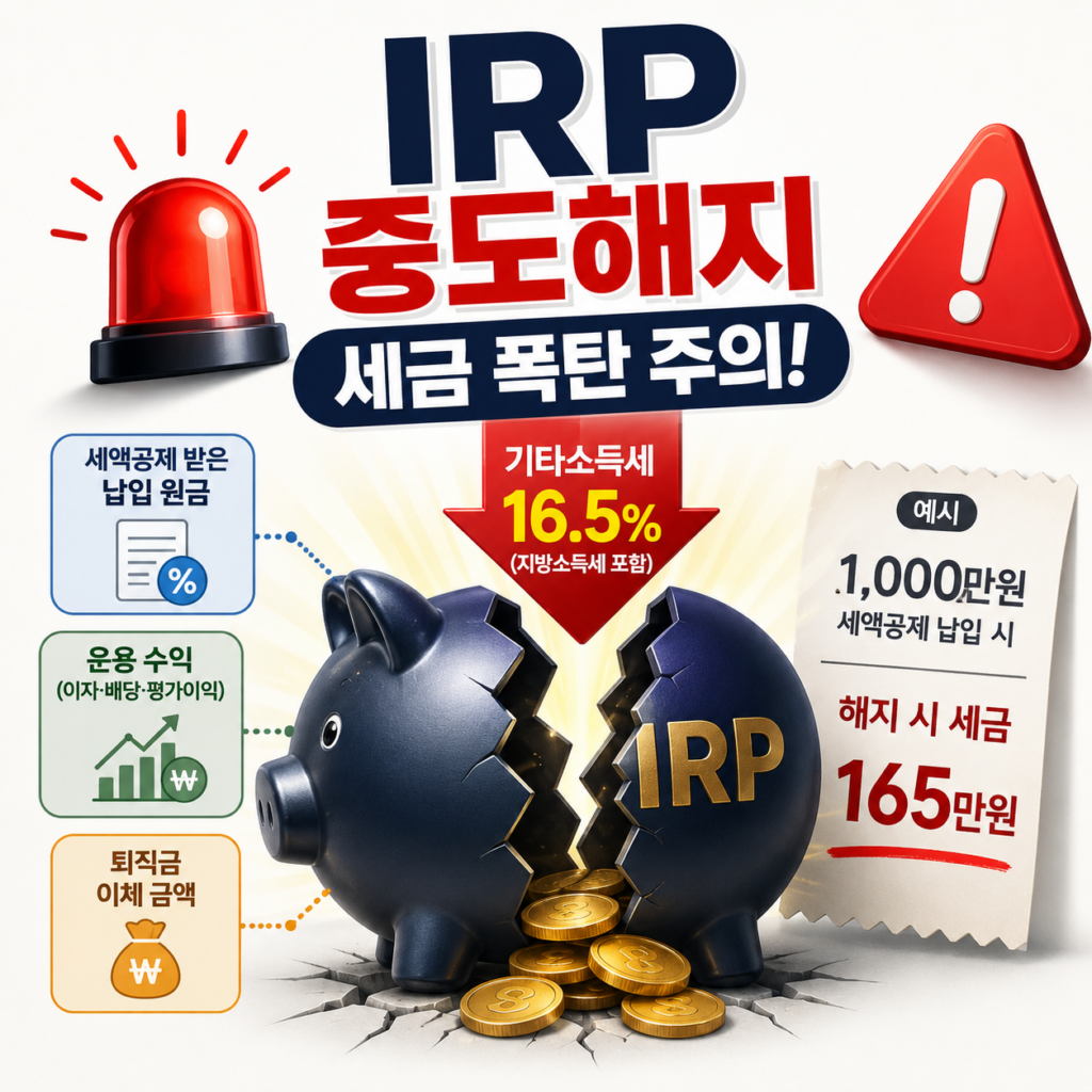 IRP 중도해지 시 발생하는 세금