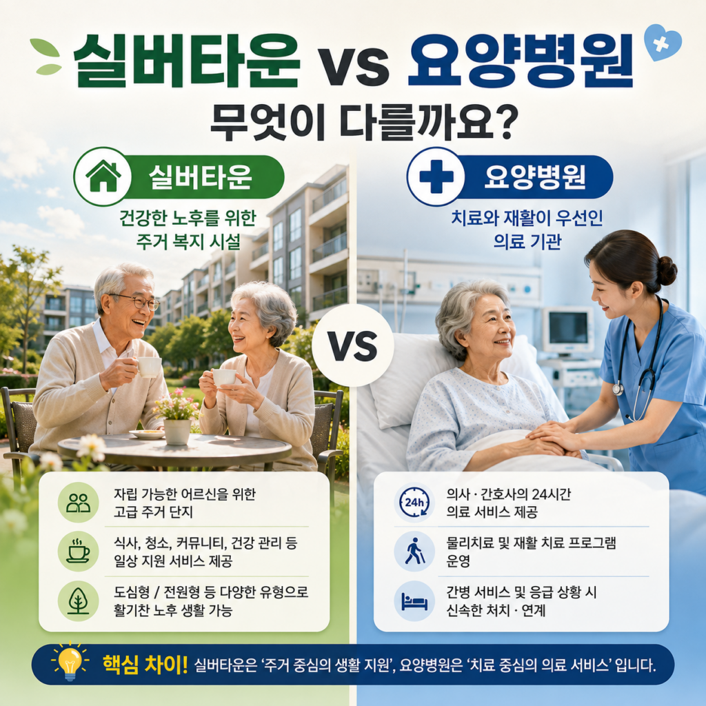 실버타운과 요양병원 비교