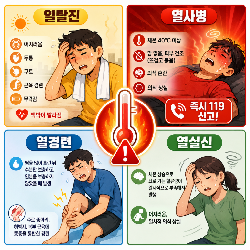 온열질환 예방수칙, 꼭 알아야 할 것들 1 온열질환의 종류와 주요 증상