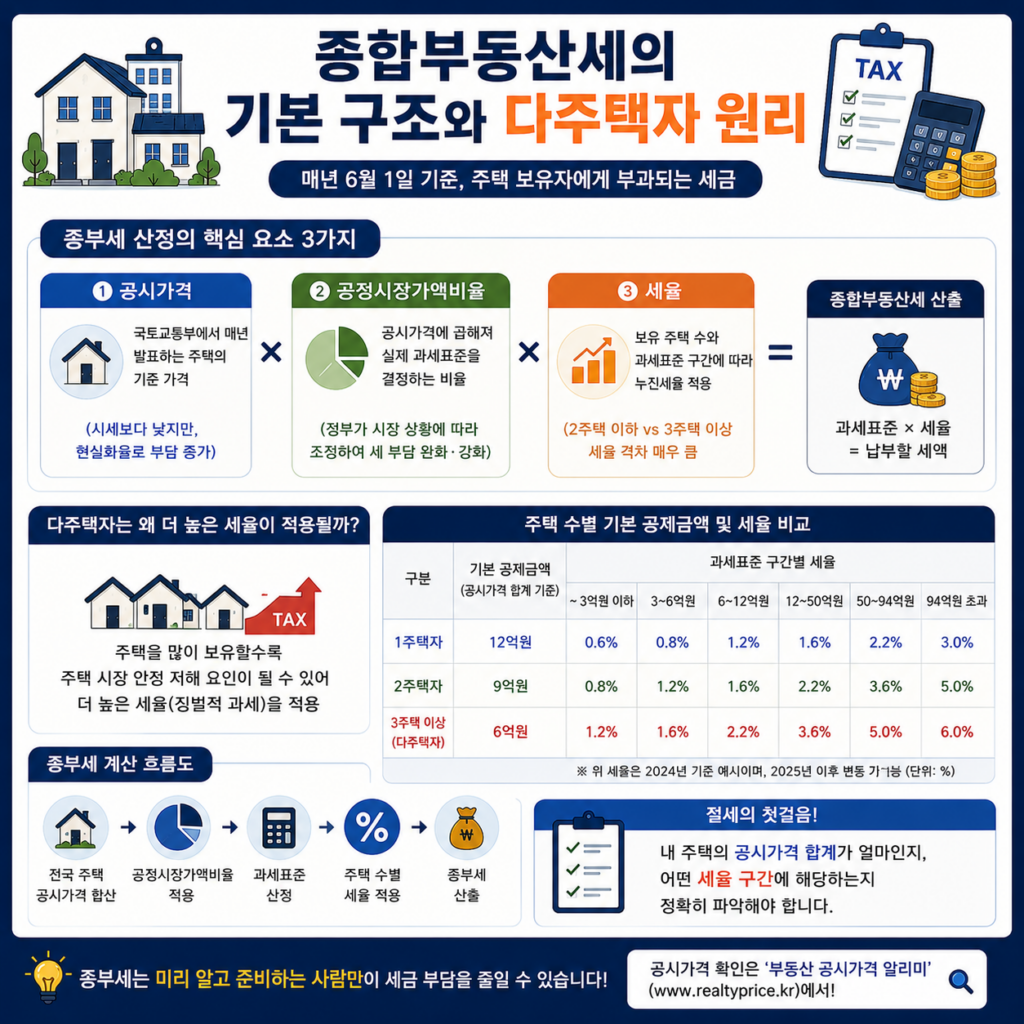 종합부동산세의 기본 구조와 다주택자에게 적용되는 원리