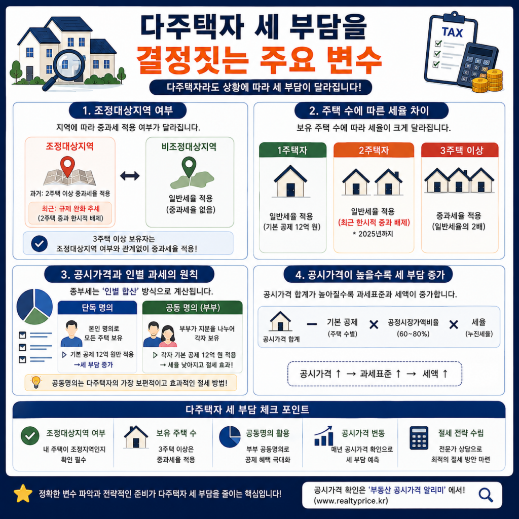 다주택자 세 부담을 결정짓는 주요 변수