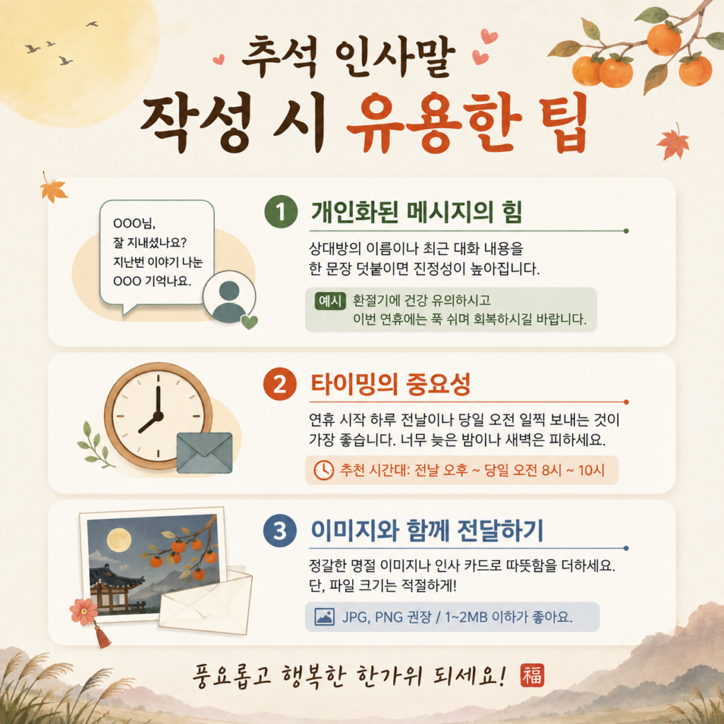 2026추석 인사말, 총정리 1 추석 인사말 작성 시 유용한 팁과 조언