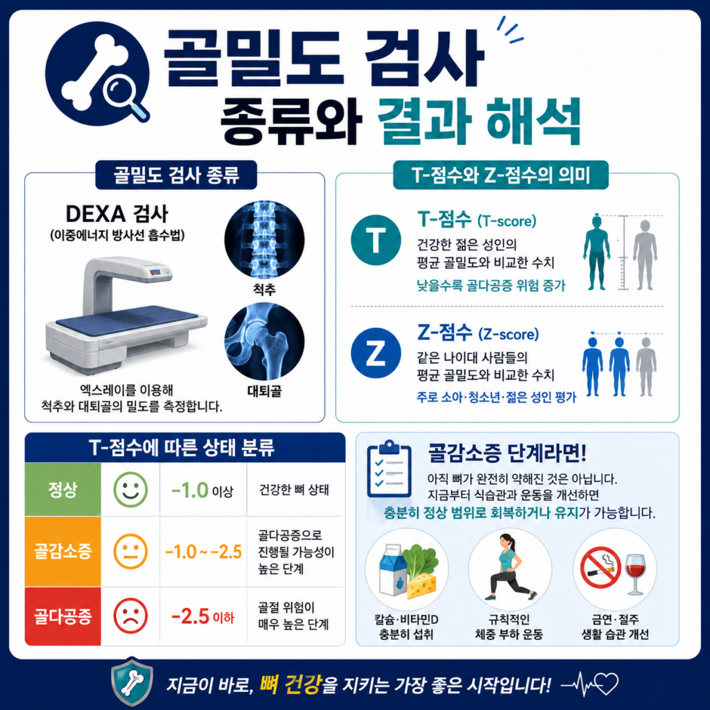 골밀도 검사 종류와 이해하기 쉬운 결과 해석