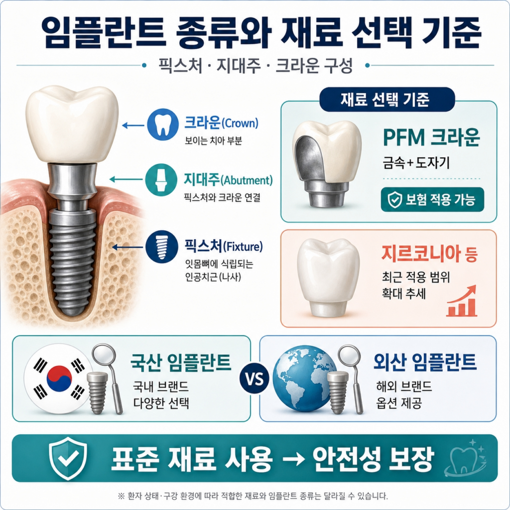 임플란트 종류와 재료에 따른 선택 기준
