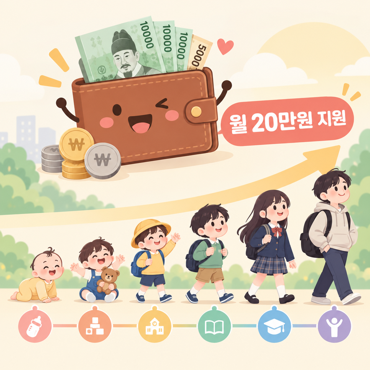 자녀 1인당 월 20만원 양육비 지원