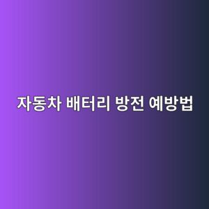 자동차 배터리 방전 예방법, 겨울 오기 전에 이것부터 확인하세요 12 ec9e90eb8f99ecb0a8 ebb0b0ed84b0eba6ac ebb0a9eca084 ec9888ebb0a9ebb295 1789436063