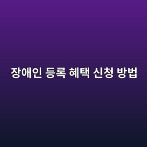 장애인 등록 혜택 신청 방법, 세제·통신비·교통비까지 총정리 4 ec9ea5ec95a0ec9db8 eb93b1eba19d ed989ced839d ec8ba0ecb2ad ebb0a9ebb295 1788199646