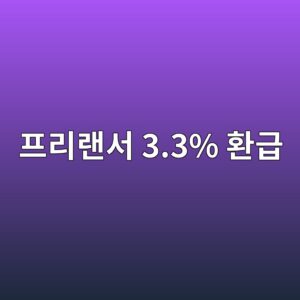 프리랜서 3.3% 환급, 신고 안 하면 그냥 날아갑니다 9 ed9484eba6aceb9e9cec849c 3 3 ed9998eab889 1789223510