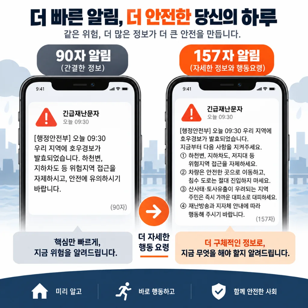 긴급재난문자와 안전안내문자 구분