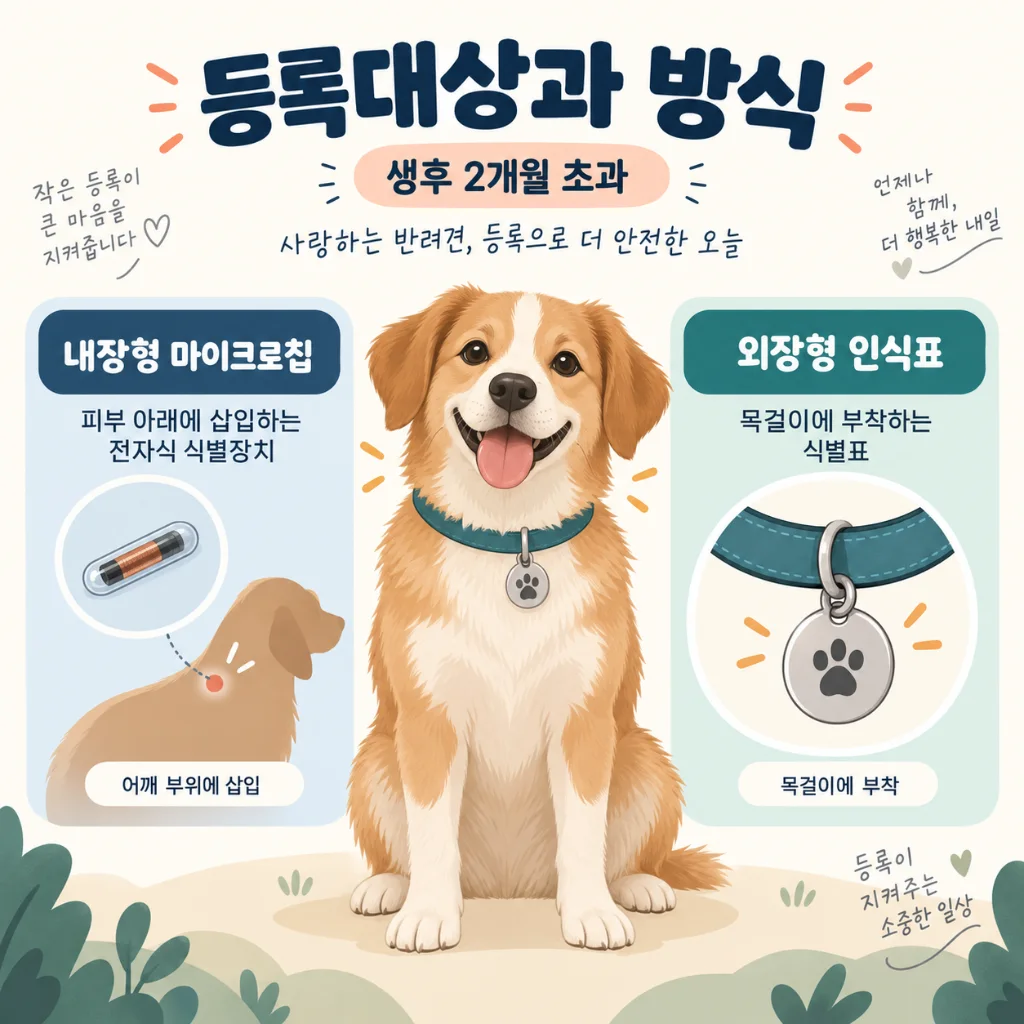 반려견 등록 대상과 방식
