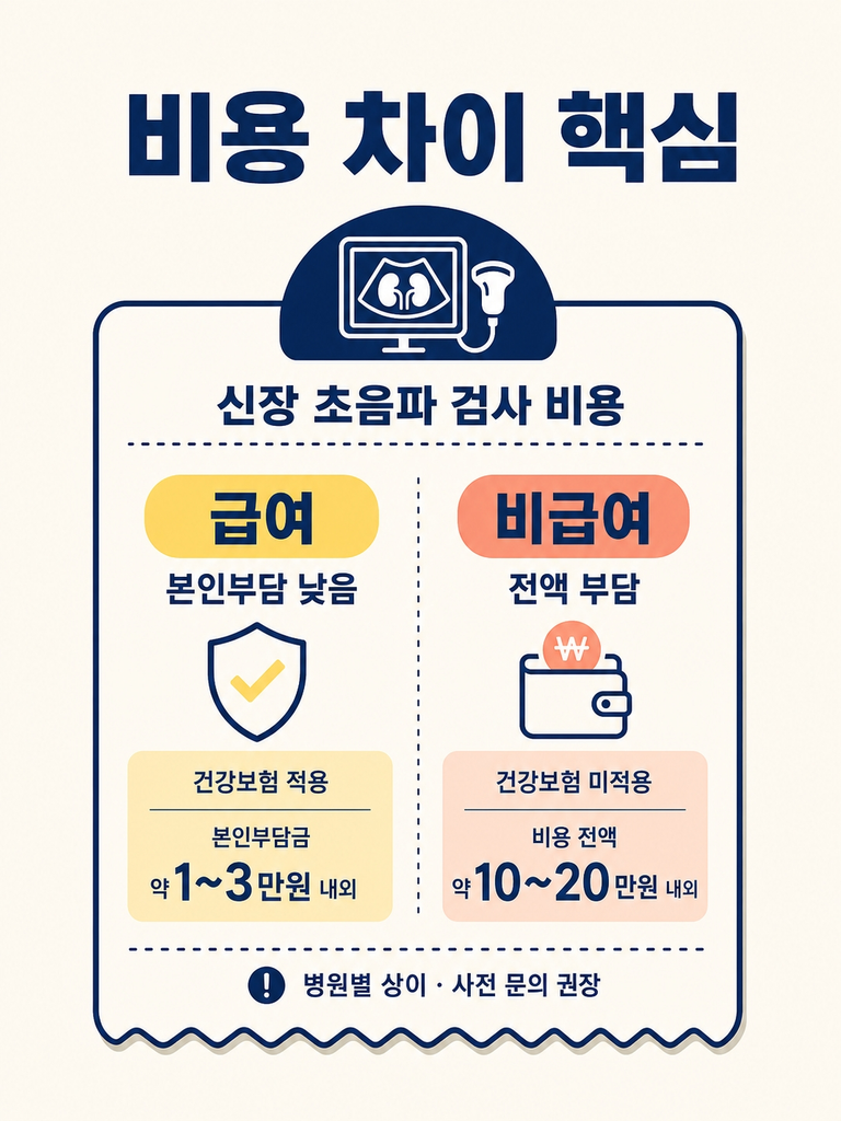 신장초음파 비용과 검사로 확인할 수 있는 질환 총정리 2 신장초음파의 급여와 비급여 비용 차이 안내