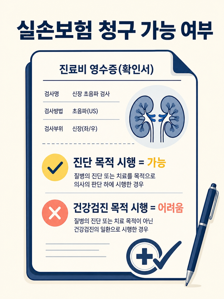 신장초음파 비용과 검사로 확인할 수 있는 질환 총정리 3 신장초음파 실손보험 청구 가능 여부 안내