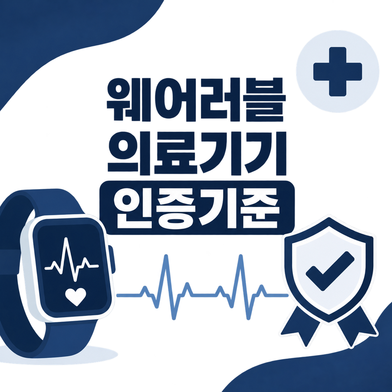 웨어러블 의료기기 인증기준을 안내하는 미니멀 일러스트 썸네일