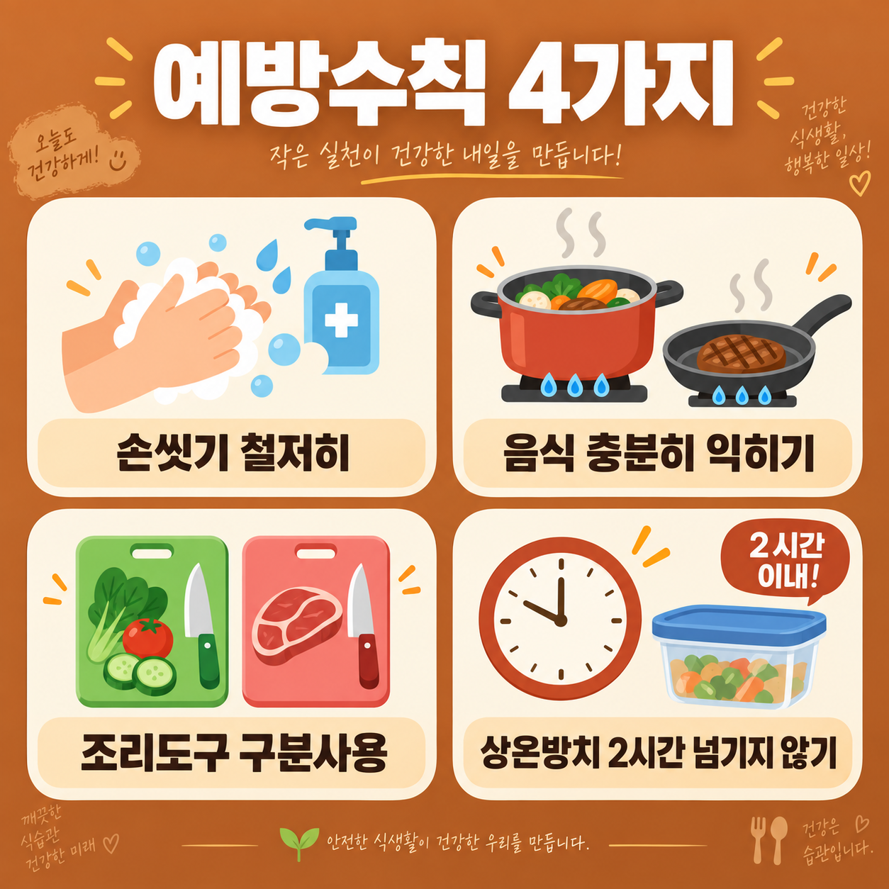 가을철 식중독 원인과 예방법, 일교차 주의보 3 가을철 식중독 예방수칙 4가지 카드뉴스 이미지