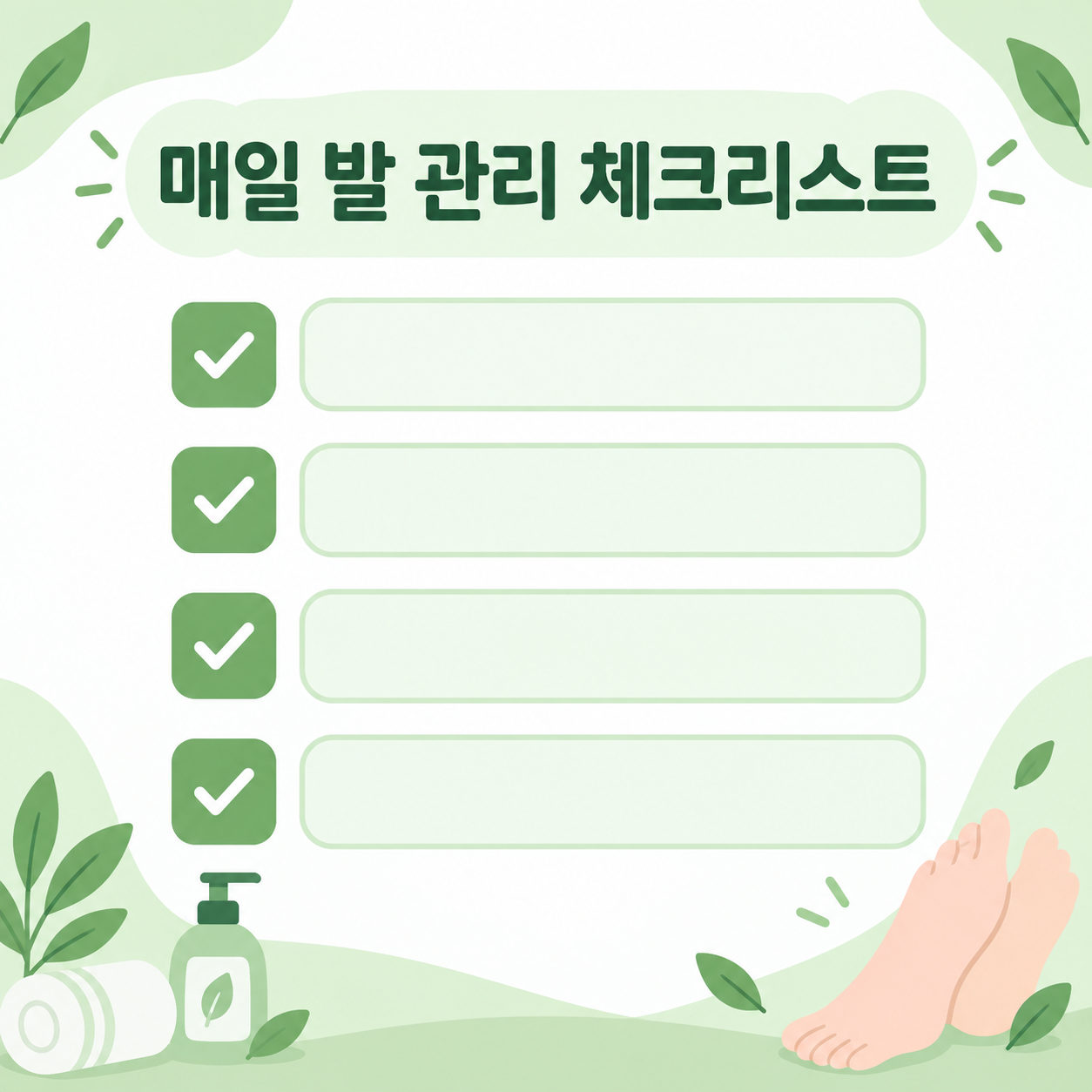 당뇨병 매일 발 관리 체크리스트 카드뉴스 이미지