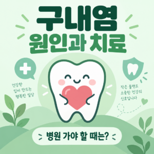 구내염 원인과 치료, 병원 가야 하는 시기까지 총정리 4 구내염 원인과 치료를 설명하는 미니멀 일러스트 썸네일 이미지