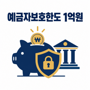 예금자보호한도 1억원 확대, 내 예금 안전하게 지키는 법 4 예금자보호한도 1억원 확대를 안내하는 썸네일 이미지, 방패로 보호받는 돼지저금통 일러스트