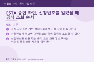 ESTA 승인 확인, 신청번호를 잃었을 때 공식 조회 순서 - 핵심 기준