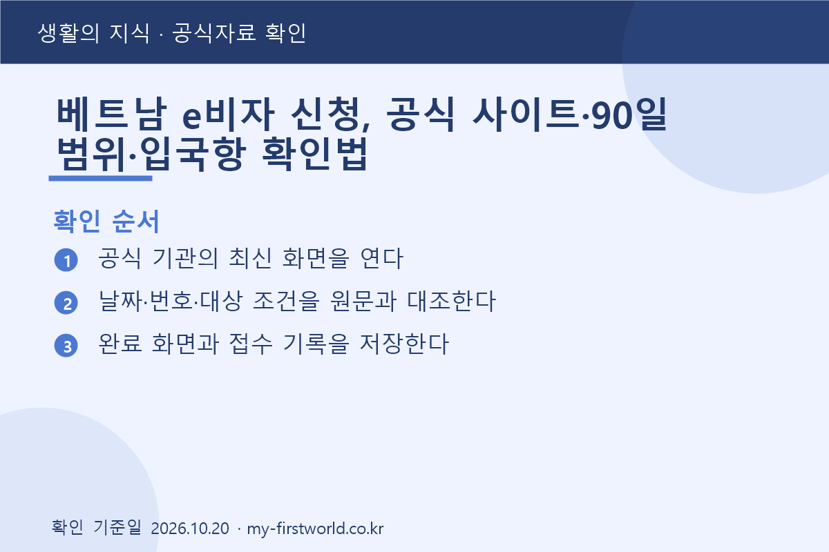 베트남 e비자 신청, 공식 사이트·90일 범위·입국항 확인법 2 베트남 e비자 신청, 공식 사이트·90일 범위·입국항 확인법 - 확인 순서