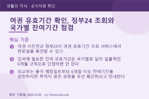 여권 유효기간 확인, 정부24 조회와 국가별 잔여기간 점검 - 핵심 기준