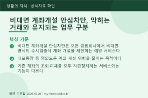 비대면 계좌개설 안심차단, 막히는 거래와 유지되는 업무 구분 - 핵심 기준