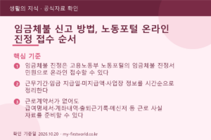 임금체불 신고 방법, 노동포털 온라인 진정 접수 순서 - 핵심 기준