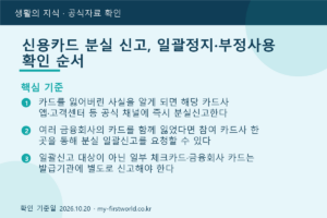 신용카드 분실 신고, 일괄정지·부정사용 확인 순서 - 핵심 기준