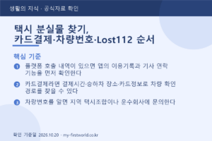 택시 분실물 찾기, 카드결제·차량번호·Lost112 순서 - 핵심 기준