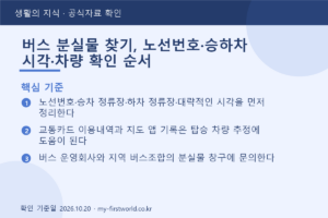 버스 분실물 찾기, 노선번호·승하차 시각·차량 확인 순서 - 핵심 기준