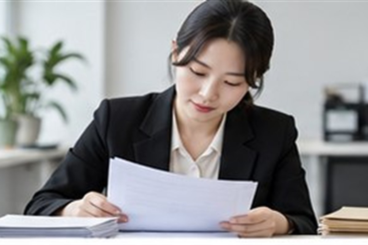 재산조회신청 요건, 은행·보험·부동산 조회기관을 고르는 방법 1 재산조회신청 요건 관련 법원 절차 서류를 차분히 분류하는 한국인 성인과 밝은 사무 공간
