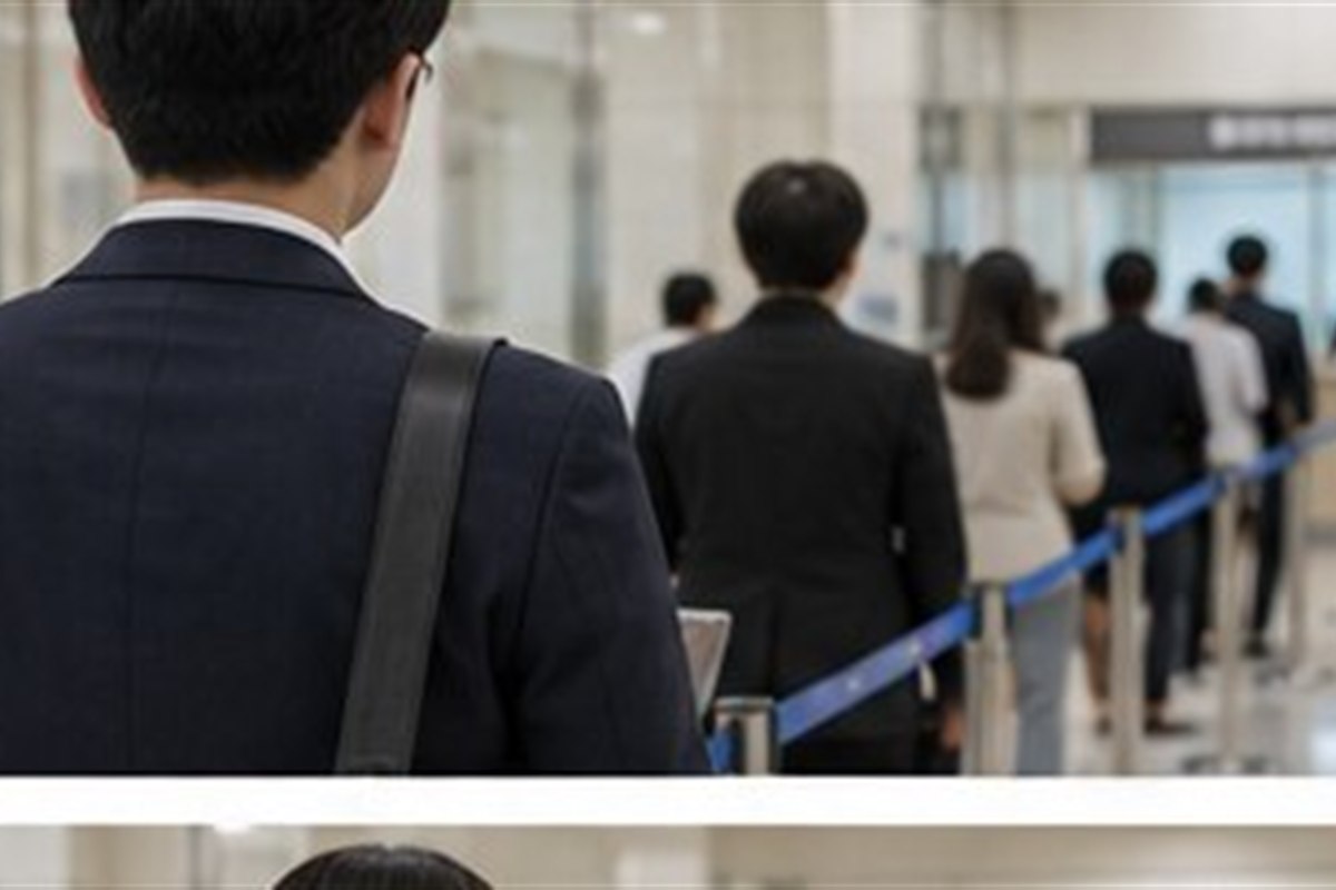 채권압류추심명령 제3채무자 관련 현대적인 법원 민원실 복도에서 순서를 확인하는 사람