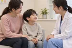 성장판 검사 비용 진료 방향을 상담하는 한국인 환자와 전문 의료진