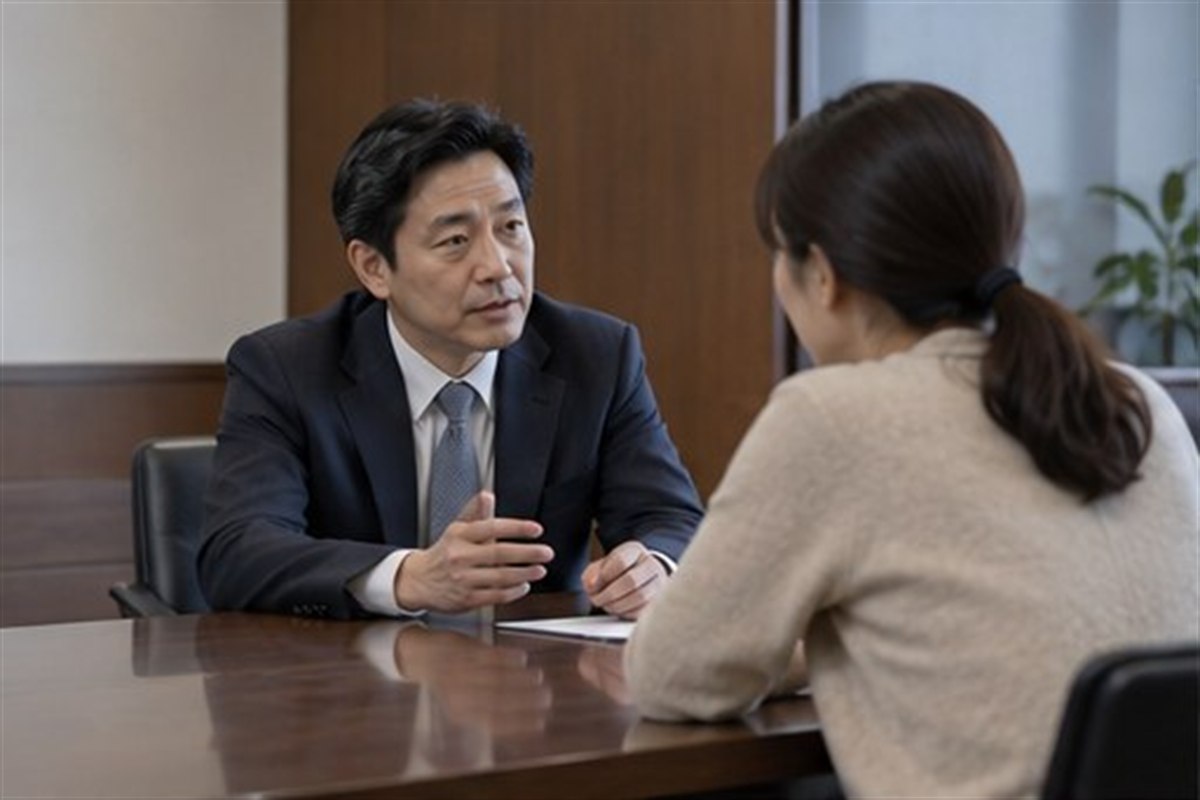 부동산 가압류 비용 절차를 상담하는 한국인 신청인과 전문 상담자